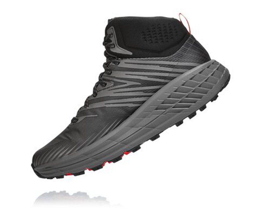 Trail Shoes Mens - Hoka One One Speedgoat Mid GORE-TEX 2 - Black - GKCIMBZ-48